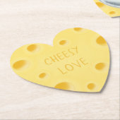 Dessous-de-verre En Papier "Cheesy Love" Adorable Custom Cheese Heart (Incliné)