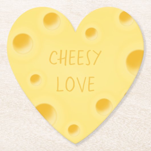 Dessous-de-verre En Papier "Cheesy Love" Adorable Custom Cheese Heart (Devant)