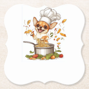 Dessous-de-verre En Papier Chef Chihuahua � Maître Chien Culinaire