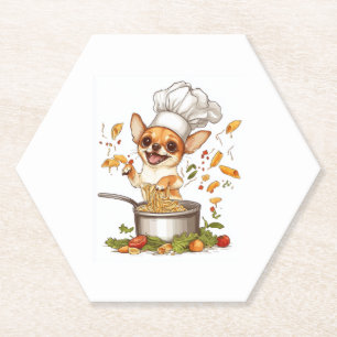 Dessous-de-verre En Papier Chef Chihuahua - Maître de chien culinaire