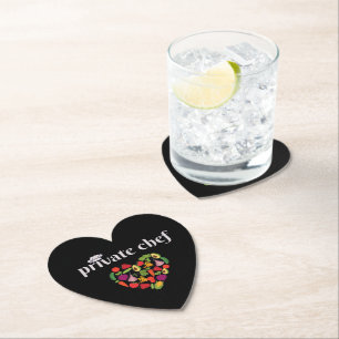 Dessous-de-verre En Papier Chef privé Cuisine Lover Valentines Day