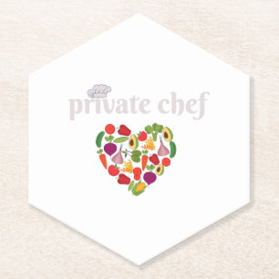 Dessous-de-verre En Papier Chef privé Cuisine Lover Valentines Day