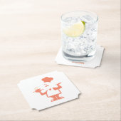 Dessous-de-verre En Papier Chef tenant un bol de soupe (En situation)