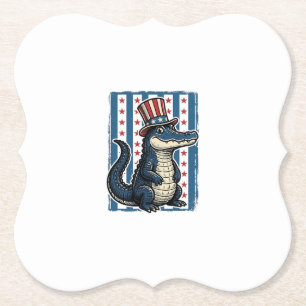 Dessous-de-verre En Papier Chemise à motif de gravure vintage d'alligator pat