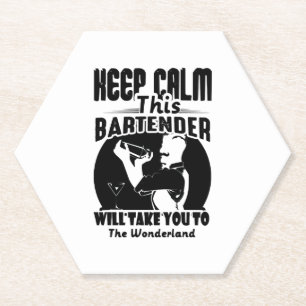 Dessous-de-verre En Papier Chemise Bartender - Gardez Le Calme Cette T-shirt