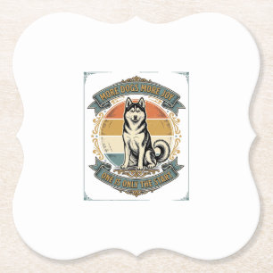 Dessous-de-verre En Papier Chemise de chien Husky Gravure vintage Un chien de