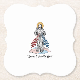 Dessous-de-verre En Papier Chemise de conception de gravure vintage Jésus je