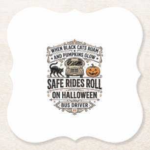 Dessous-de-verre En Papier Chemise de Conducteur d'Autobus Halloween Gravure