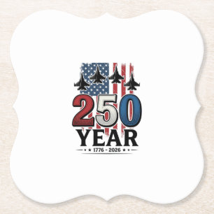 Dessous-de-verre En Papier Chemise de gravure vintage jet patriotique 250 ans