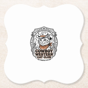 Dessous-de-verre En Papier Chemise de l'amant de chat occidental Cowboy - Nou