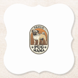 Dessous-de-verre En Papier Chemise de maman Pug Gravure vintage amateur de ch