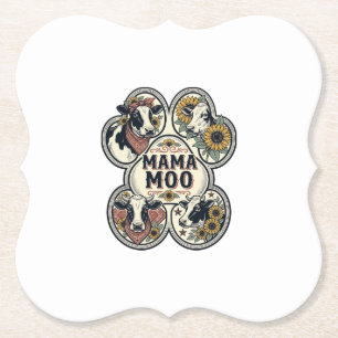 Dessous-de-verre En Papier Chemise de maman vache Gravure vintage Tournesol O