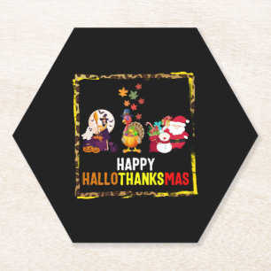Dessous-de-verre En Papier Chemise de Noël de Thanksgiving Halloween, Joyeux