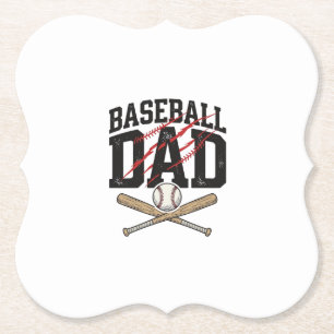 Dessous-de-verre En Papier Chemise de papa de baseball gravure vintage en dét