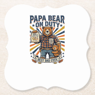 Dessous-de-verre En Papier Chemise de papa ours en service pour la fête des p