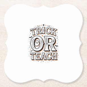 Dessous-de-verre En Papier Chemise de professeur Halloween Trick Or Teach vin