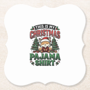 Dessous-de-verre En Papier Chemise de pyjama de Noël T-shirt de vacances vint