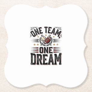 Dessous-de-verre En Papier Chemise d'équipe sportive vintage One Team One Dre