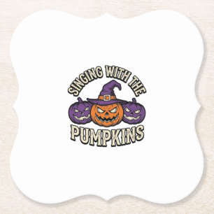 Dessous-de-verre En Papier Chemise des chants de citrouille Halloween vintage