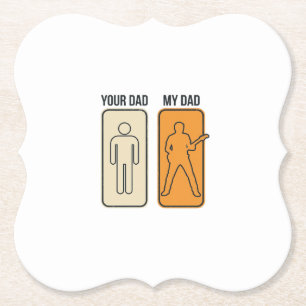 Dessous-de-verre En Papier Chemise drôle de conception de guitare de papa gra