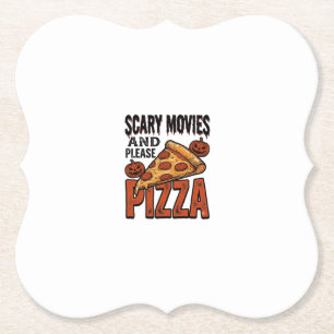 Dessous-de-verre En Papier Chemise Horror Pizza pour les fans de soirées ciné