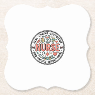 Dessous-de-verre En Papier Chemise médicale florale vintage pour appréciation