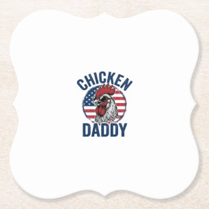 Dessous-de-verre En Papier Chemise patriotique vintage Coq Papa Poulet Desi
