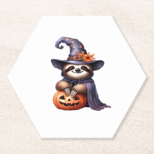 Dessous-de-verre En Papier Chemise T classique Sloth Halloween (Devant)
