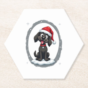 Dessous-de-verre En Papier Chemise T-S Noël Chapeau de Père Noël Labrador Noi