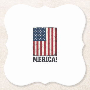 Dessous-de-verre En Papier Chemise vectorielle patriotique drapeau Merica en