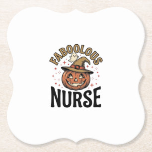 Dessous-de-verre En Papier Chemise vintage citrouille d'Halloween infirmière