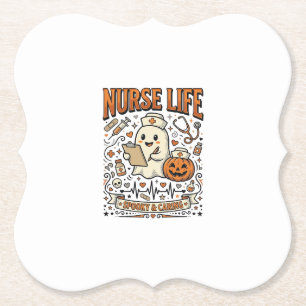 Dessous-de-verre En Papier Chemise vintage citrouille fantôme Halloween Nurse