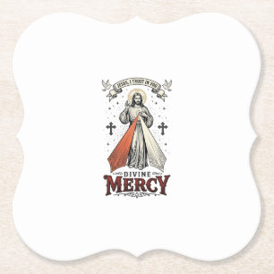 Dessous-de-verre En Papier Chemise vintage Divine Miséricorde Jésus je me fie