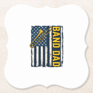 Dessous-de-verre En Papier Chemise vintage drapeau américain trombone papa de