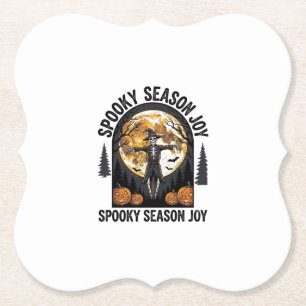 Dessous-de-verre En Papier Chemise vintage Halloween avec Scarecrow Moon Art_
