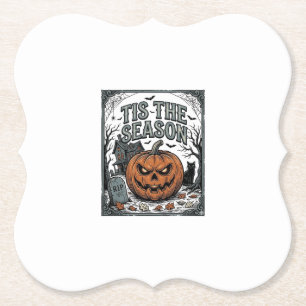 Dessous-de-verre En Papier Chemise Vintage Halloween Citrouille Chat C'est La