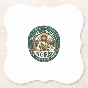 Dessous-de-verre En Papier Chemise Vintage Jésus RV Camper Life Graphique Chr