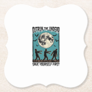 Dessous-de-verre En Papier Chemise Zombie Chase Vintage Évasion Graphique des