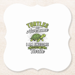 Dessous-de-verre En Papier Chemises drôles de tortues vintage sont géniales_1