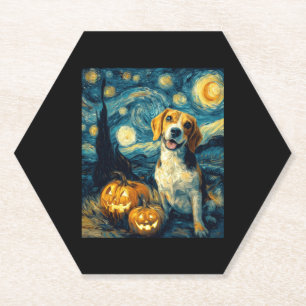 Dessous-de-verre En Papier Cher beagle Halloween Jack-o'-lantern Citrouille F