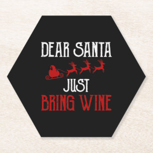 Dessous-de-verre En Papier Cher Père Noël Apporte Juste Du Vin