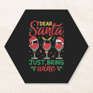 Dessous-de-verre En Papier Cher Père Noël, Apportez Du Vin
