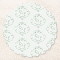 Cheval à bascule vintage Toile Sage baby shower ve