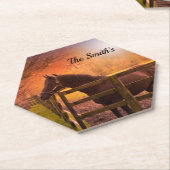 Dessous-de-verre En Papier Cheval en Paddock Personnalisé (Incliné)