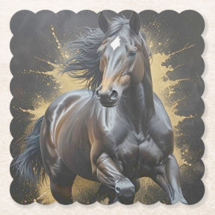 Dessous-de-verre En Papier cheval noir groovy