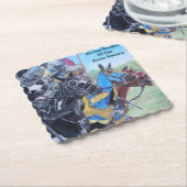 Dessous-de-verre En Papier chevaliers médiévaux historiques jouant sur les ch (Incliné)