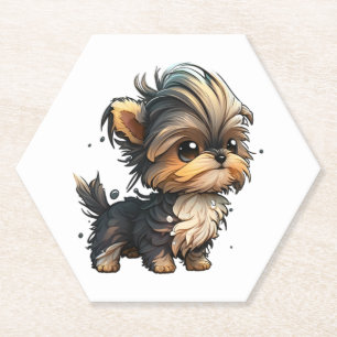 Dessous-de-verre En Papier Chibi Yorkshire Terrier