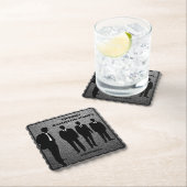 Dessous-de-verre En Papier Chic Black & Silver Bachelor (En situation)