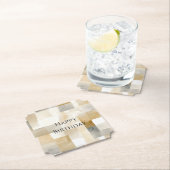 Dessous-de-verre En Papier Chic Cream Brown Abstrait (En situation)