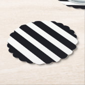 Dessous-de-verre En Papier Chic Élégant Moderne En Blancs Et Noirs (Incliné)